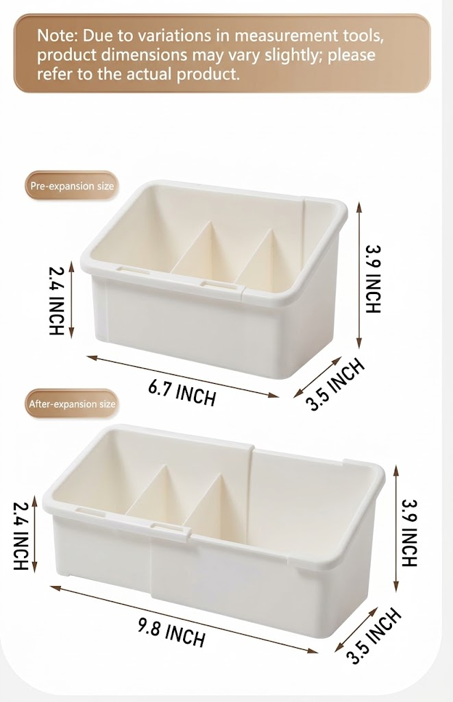 Expandable Mirror Cabinet Storage Organizer Box