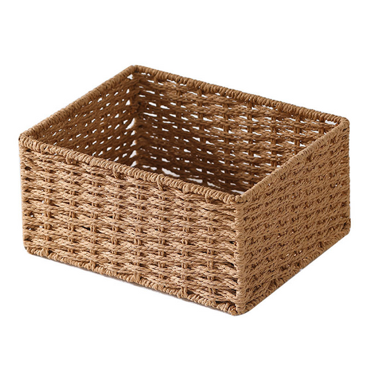 Handwoven Woven Storage Basket Set for Home and Office Desktop Organization